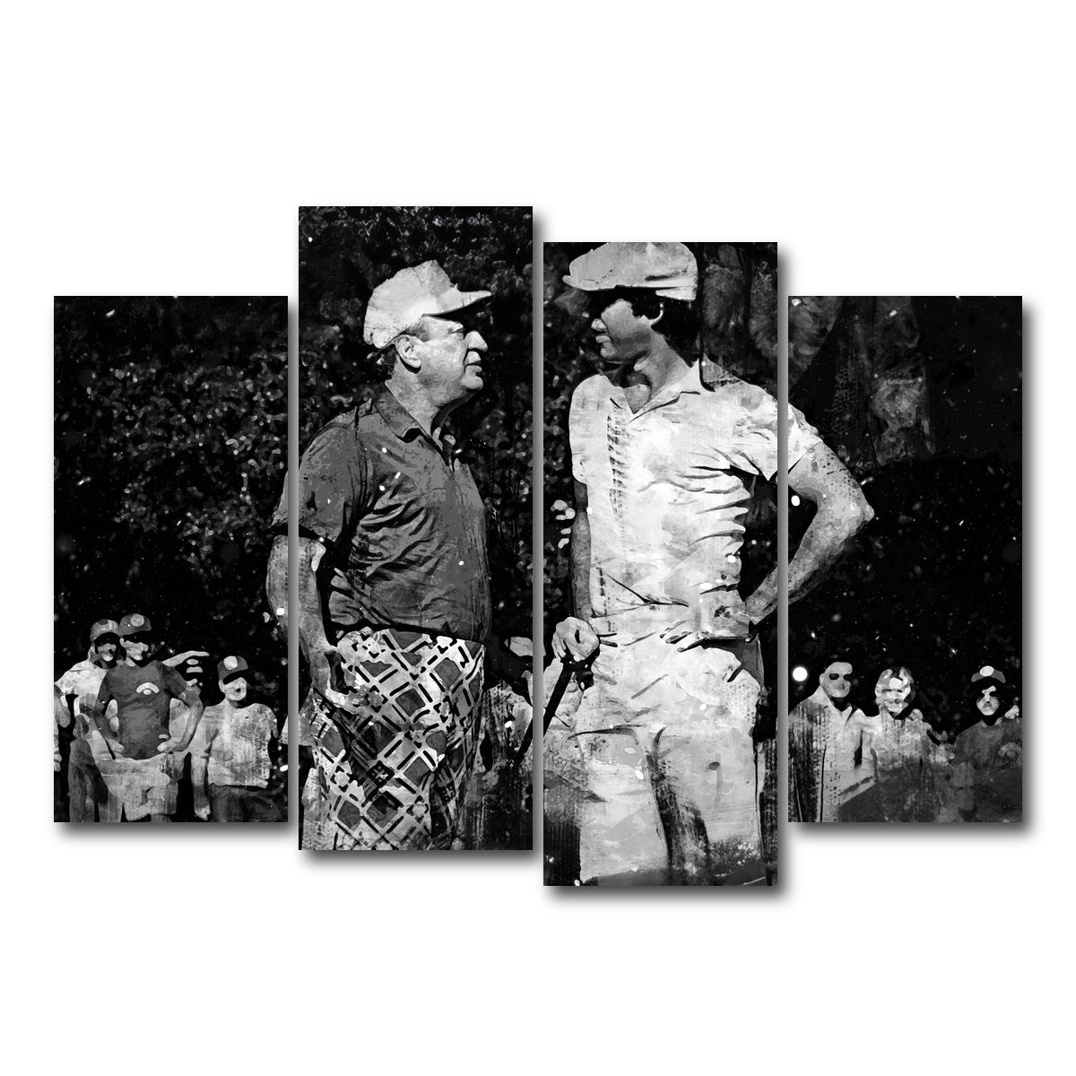 AUTO-MOCKUP WHITE | Al and Ty Caddyshack Grayscale | 4 Piece | Gallery Wrap Canvas | group=4_normal