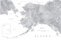 Alaska Map 2 Wall Art