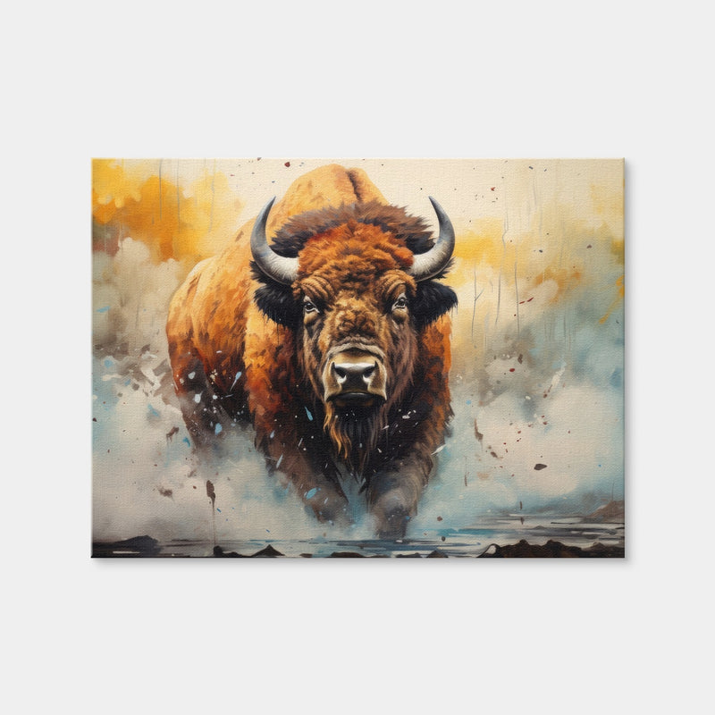 AUTO-MOCKUP WHITE | American Bison Watercolor | 1 Piece | Gallery Wrap Canvas | group=4x3