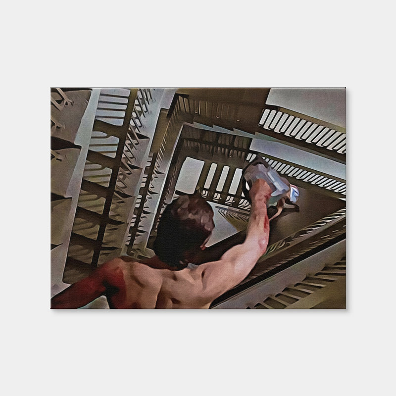 AUTO-MOCKUP WHITE | American Psycho Staircase Painted | 1 Piece | Gallery Wrap Canvas | group=4x3