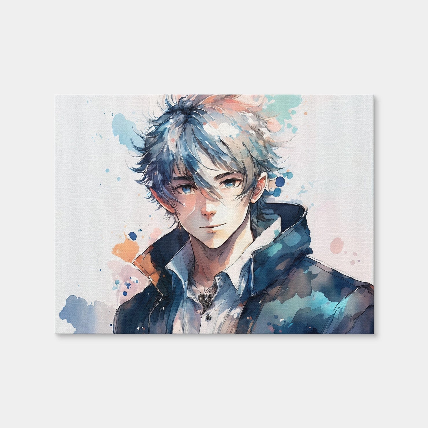 AUTO-MOCKUP WHITE | Anime Boy | 1 Piece | Gallery Wrap Canvas | group=4x3