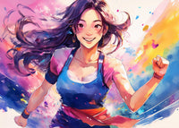 Anime Girl In Action Wall Art