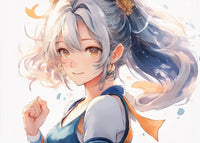 Anime Girl White Wall Art