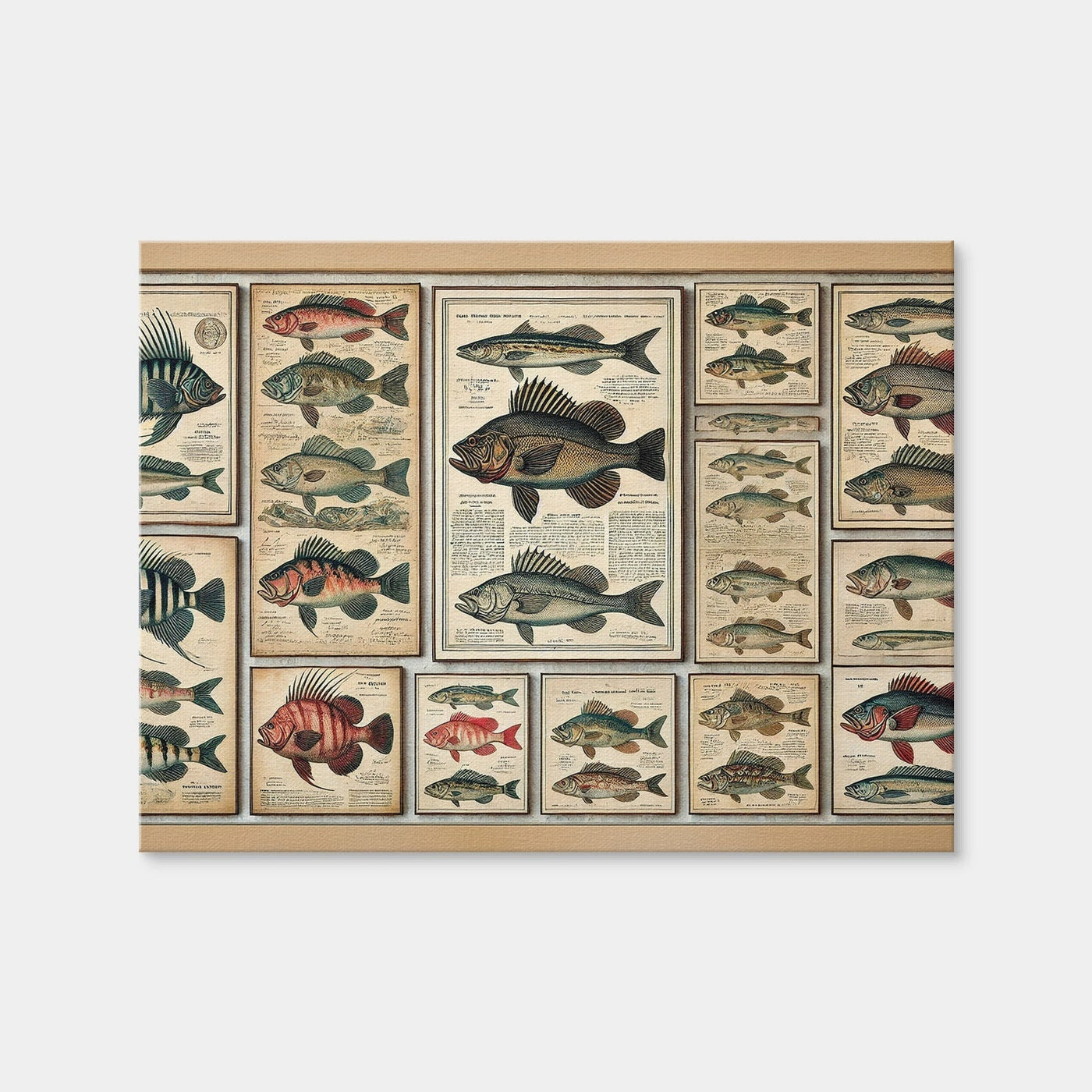 AUTO-MOCKUP WHITE | Antique fish illustrations | 1 Piece | Gallery Wrap Canvas | group=4x3