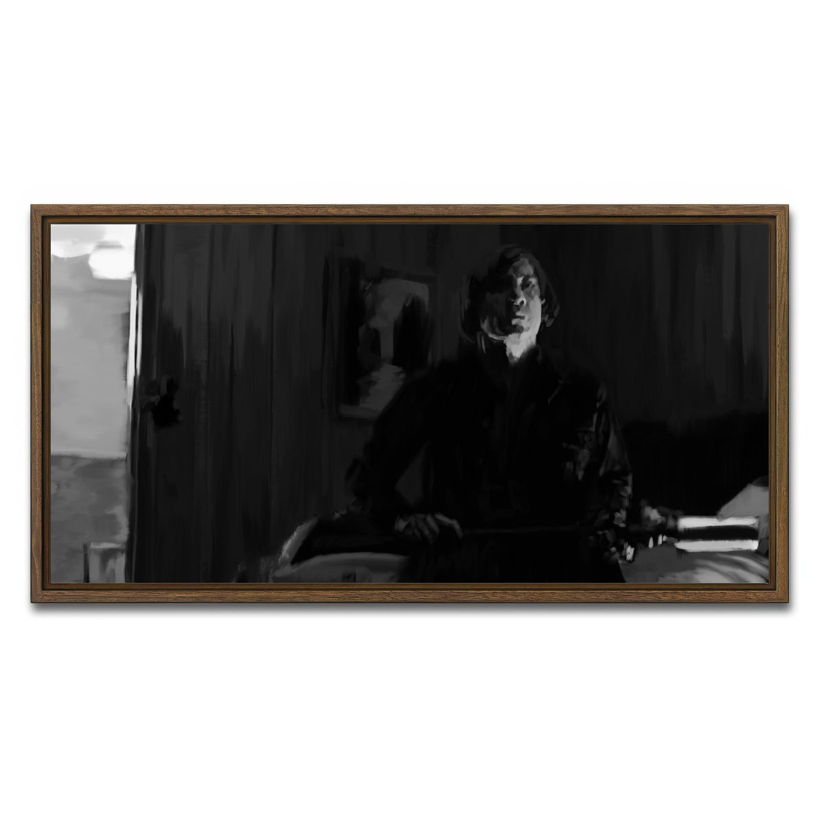 AUTO-MOCKUP WHITE | Anton Chigurh | 1 Piece | Walnut Framed Canvas | group=2x1