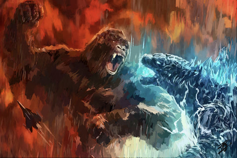 Ape Vs Lizard Wall Art