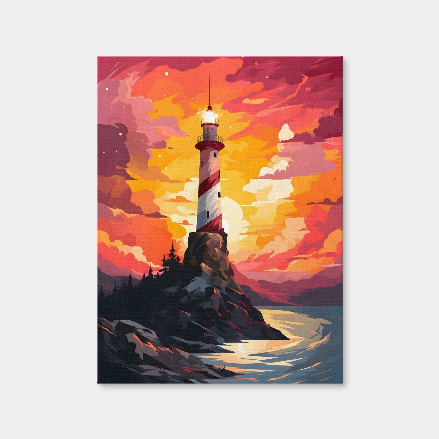 AUTO-MOCKUP WHITE | Argentina - The Lighthouse at the End of the World | 1 Piece | Gallery Wrap Canvas | group=3x4