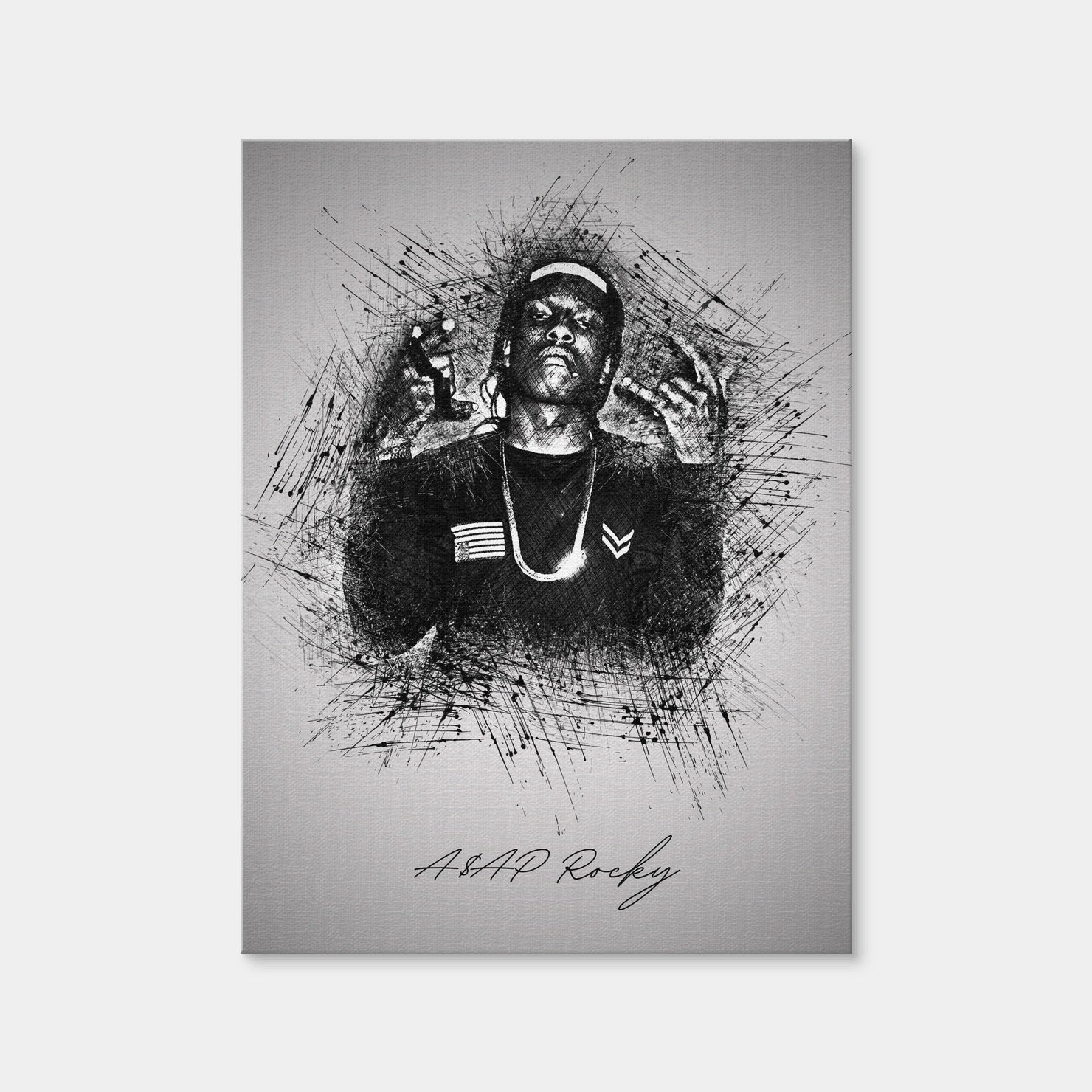 AUTO-MOCKUP WHITE | Asap Rocky Hands | 1 Piece | Gallery Wrap Canvas | group=3x4