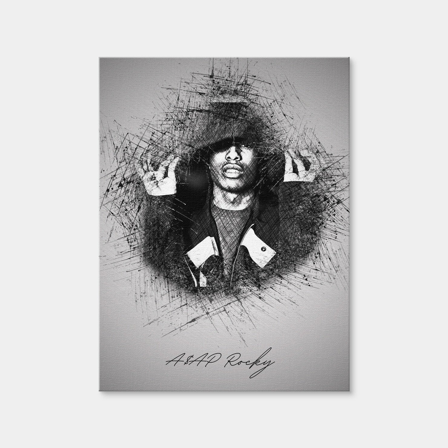 AUTO-MOCKUP WHITE | Asap Rocky Hood | 1 Piece | Gallery Wrap Canvas | group=3x4