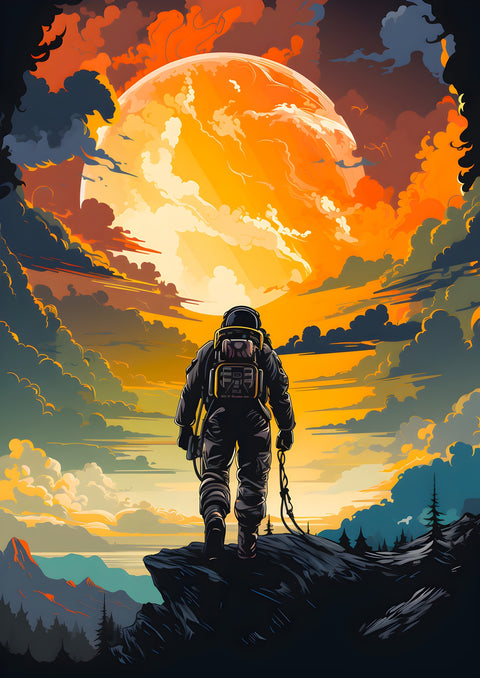 Astronaut in the Sun Wall Art