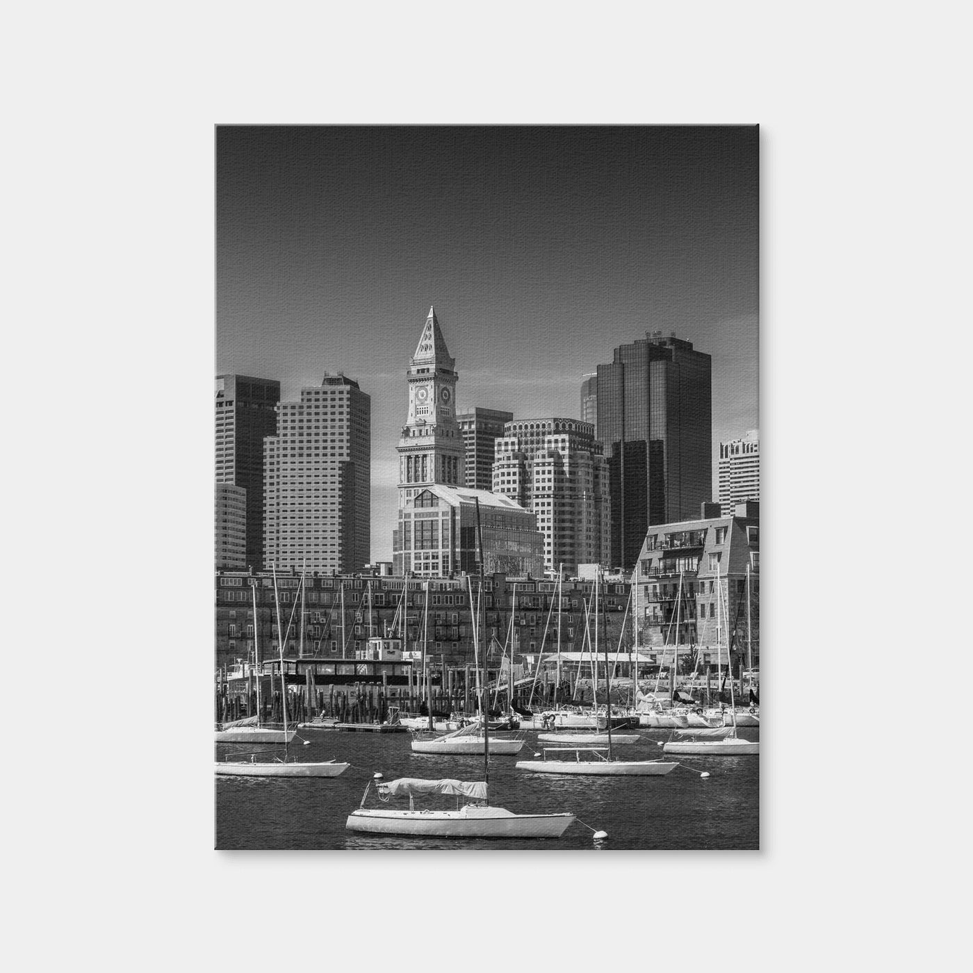 AUTO-MOCKUP WHITE | Boston Financial District Monochrome | 1 Piece | Gallery Wrap Canvas | group=3x4