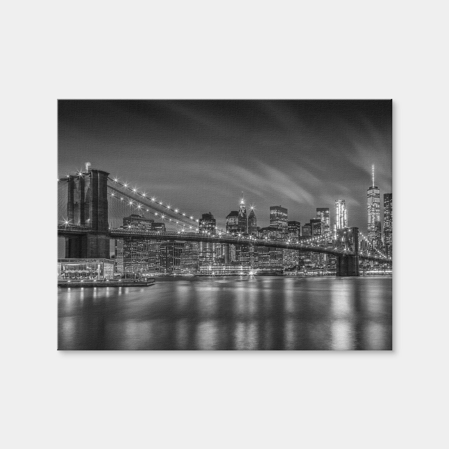 AUTO-MOCKUP WHITE | Brooklyn Bridge Monochrome | 1 Piece | Gallery Wrap Canvas | group=4x3