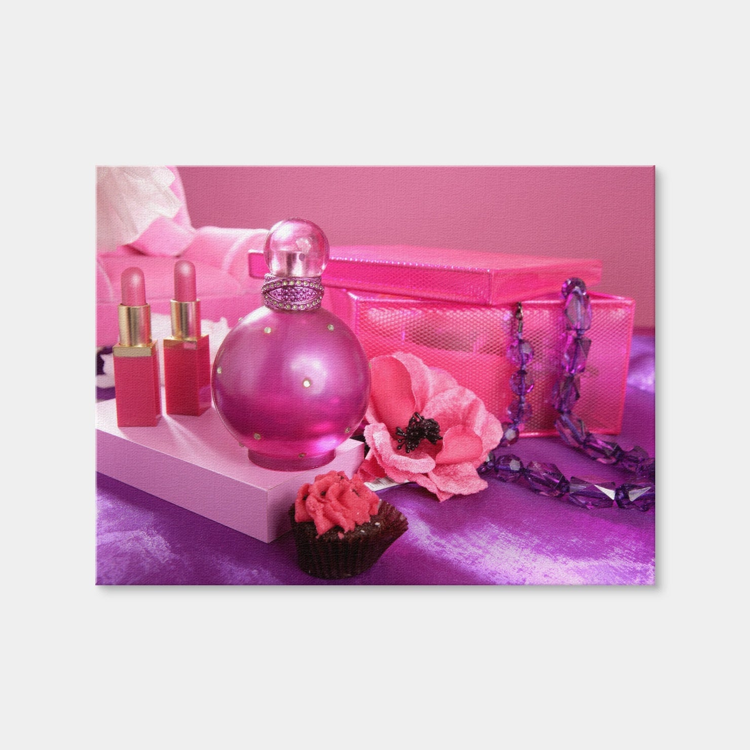 AUTO-MOCKUP WHITE | Barbie Style Makeup Vanity | 1 Piece | Gallery Wrap Canvas | group=4x3