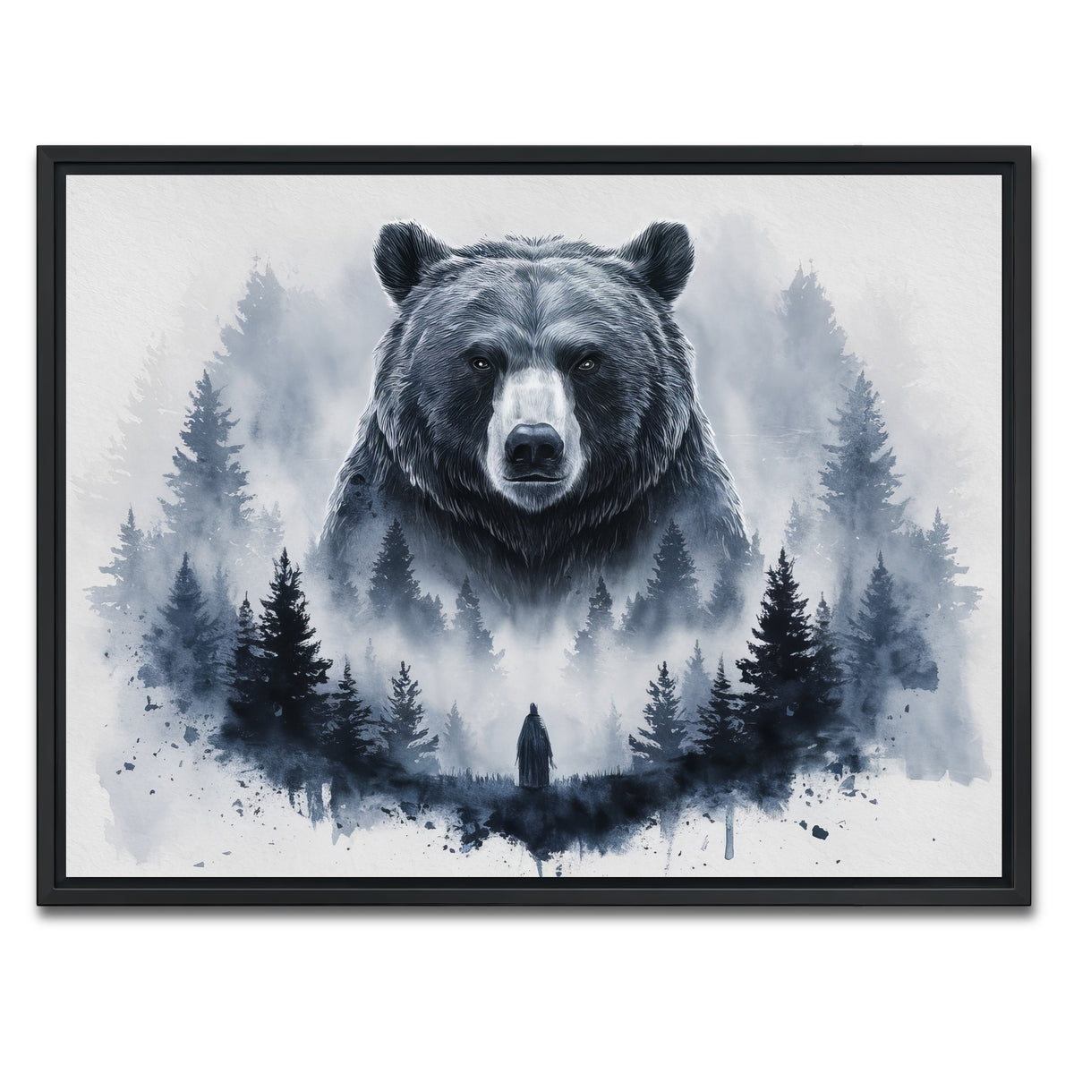 AUTO-MOCKUP WHITE | Bear Forest | 1 Piece | Black Framed Canvas | group=4x3