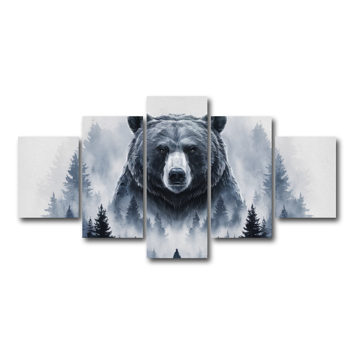 AUTO-MOCKUP WHITE | Bear Forest | 5 Piece | Gallery Wrap Canvas | group=5_short