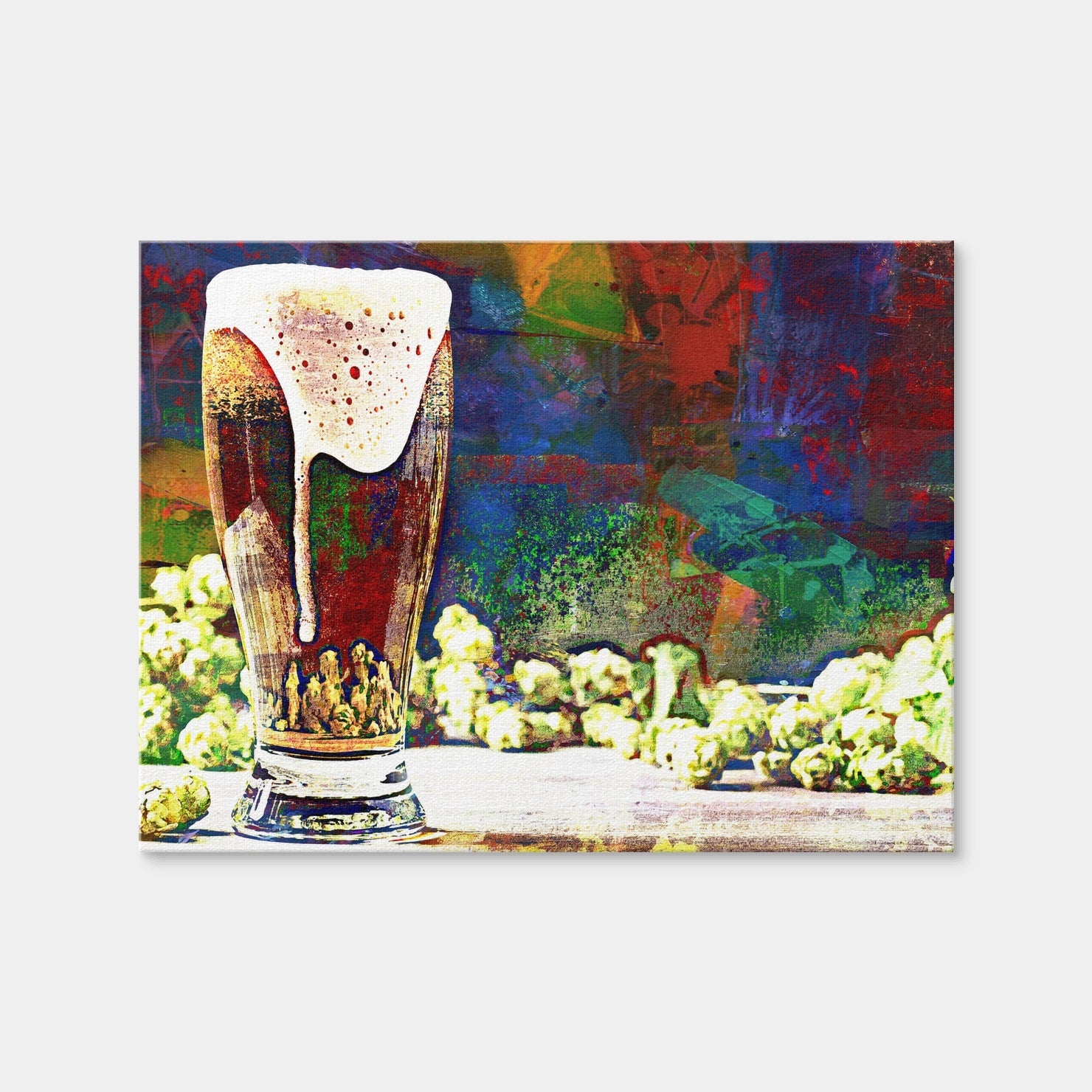AUTO-MOCKUP WHITE | Beer Hops Abstract | 1 Piece | Gallery Wrap Canvas | group=4x3