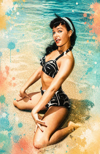 Bettie Page Beach Wall Art