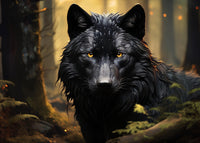 Big Black Wolf Wall Art