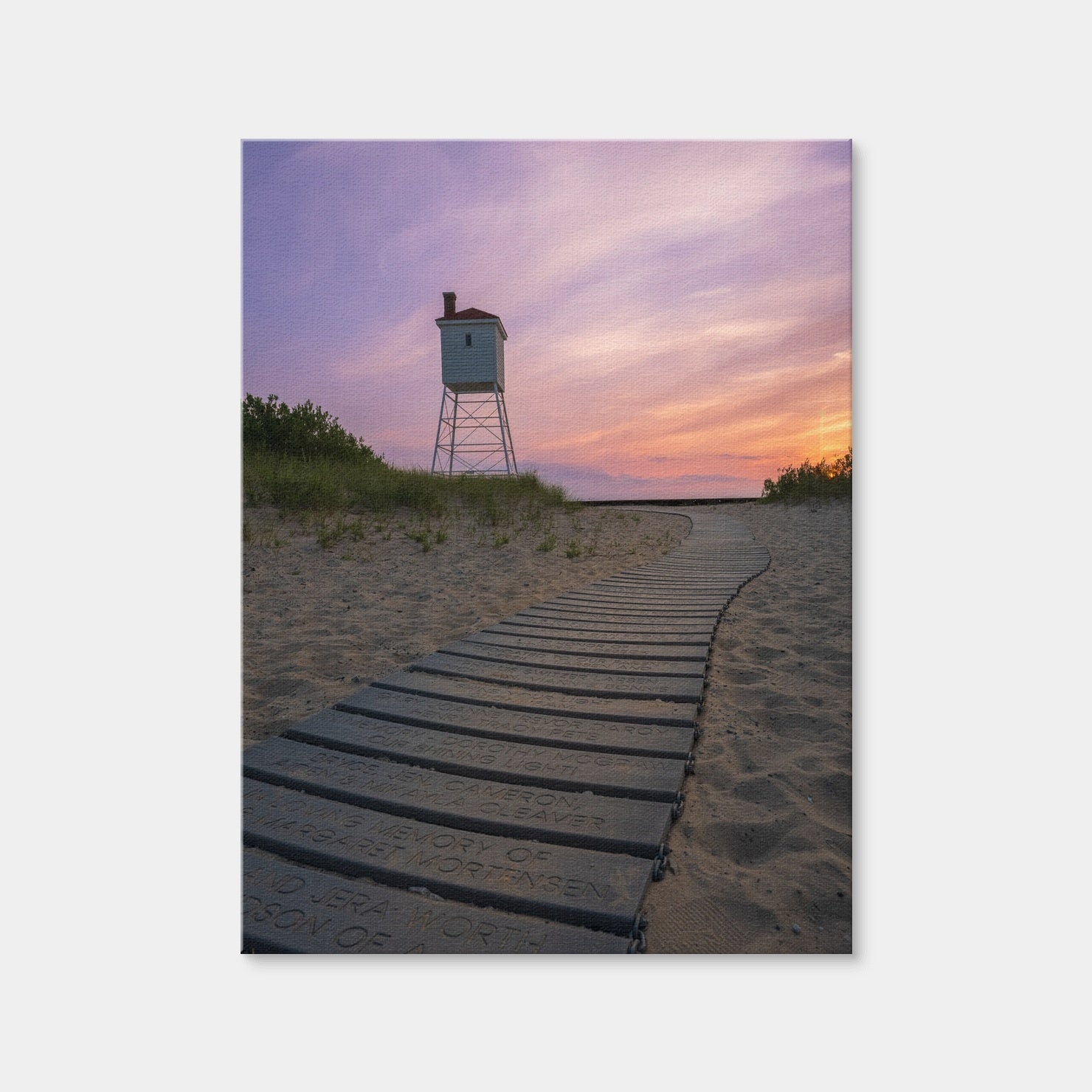 AUTO-MOCKUP WHITE | Big Sable Foghorn Walkway at Sunset | 1 Piece | Gallery Wrap Canvas | group=3x4