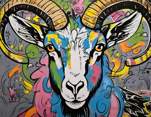 Bighorn Sheep graffiti Wall Art