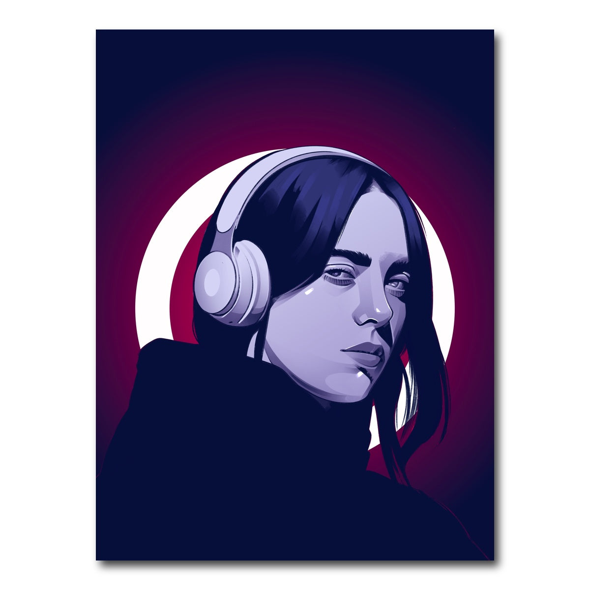 AUTO-MOCKUP WHITE | Billie Eilish Headphones | 1 Piece | Gallery Wrap Canvas | group=3x4