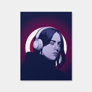 AUTO-MOCKUP WHITE | Billie Eilish Headphones | 1 Piece | Gallery Wrap Canvas | group=3x4