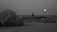 Binary sunset grayscale Wall Art