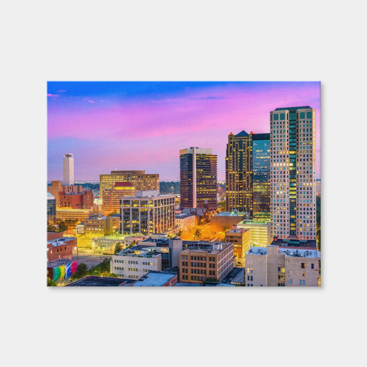 AUTO-MOCKUP WHITE | Birmingham Skyline | 1 Piece | Gallery Wrap Canvas | group=4x3
