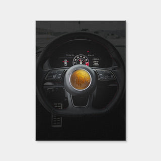 AUTO-MOCKUP WHITE | Bitcoin Car Steering | 1 Piece | Gallery Wrap Canvas | group=3x4