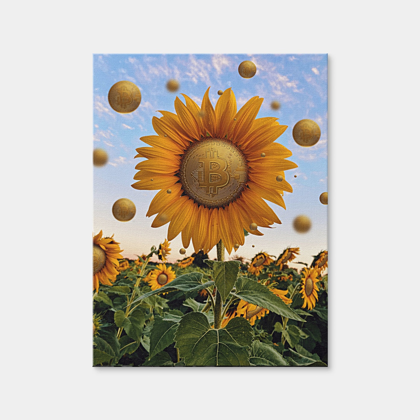 AUTO-MOCKUP WHITE | Bitcoin Flower | 1 Piece | Gallery Wrap Canvas | group=3x4