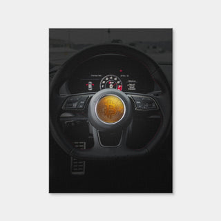 AUTO-MOCKUP WHITE | Bitcoin Car Steering | 1 Piece | Gallery Wrap Canvas | group=3x4