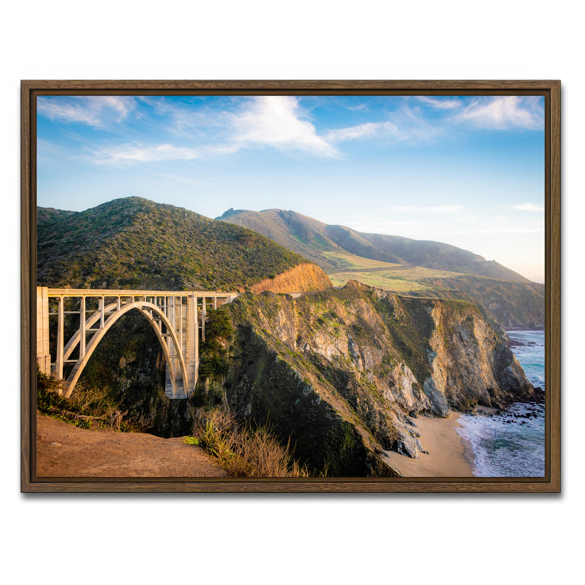 AUTO-MOCKUP WHITE | Bixby Bridge | 1 Piece | Walnut Framed Canvas | group=4x3