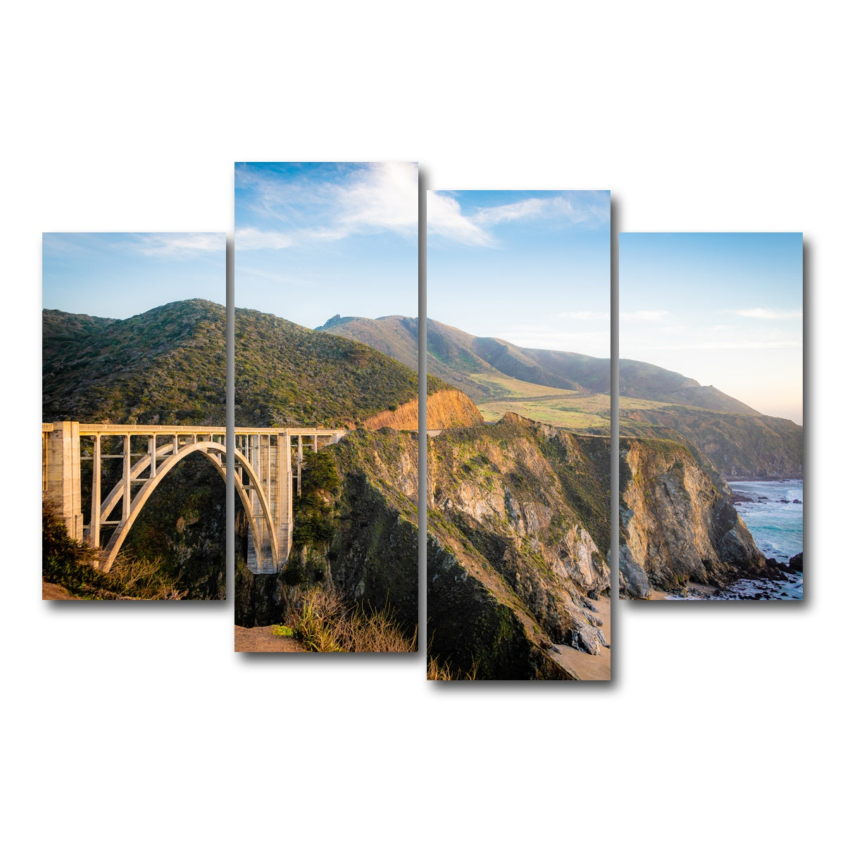 AUTO-MOCKUP WHITE | Bixby Bridge | 4 Piece | Gallery Wrap Canvas | group=4_short