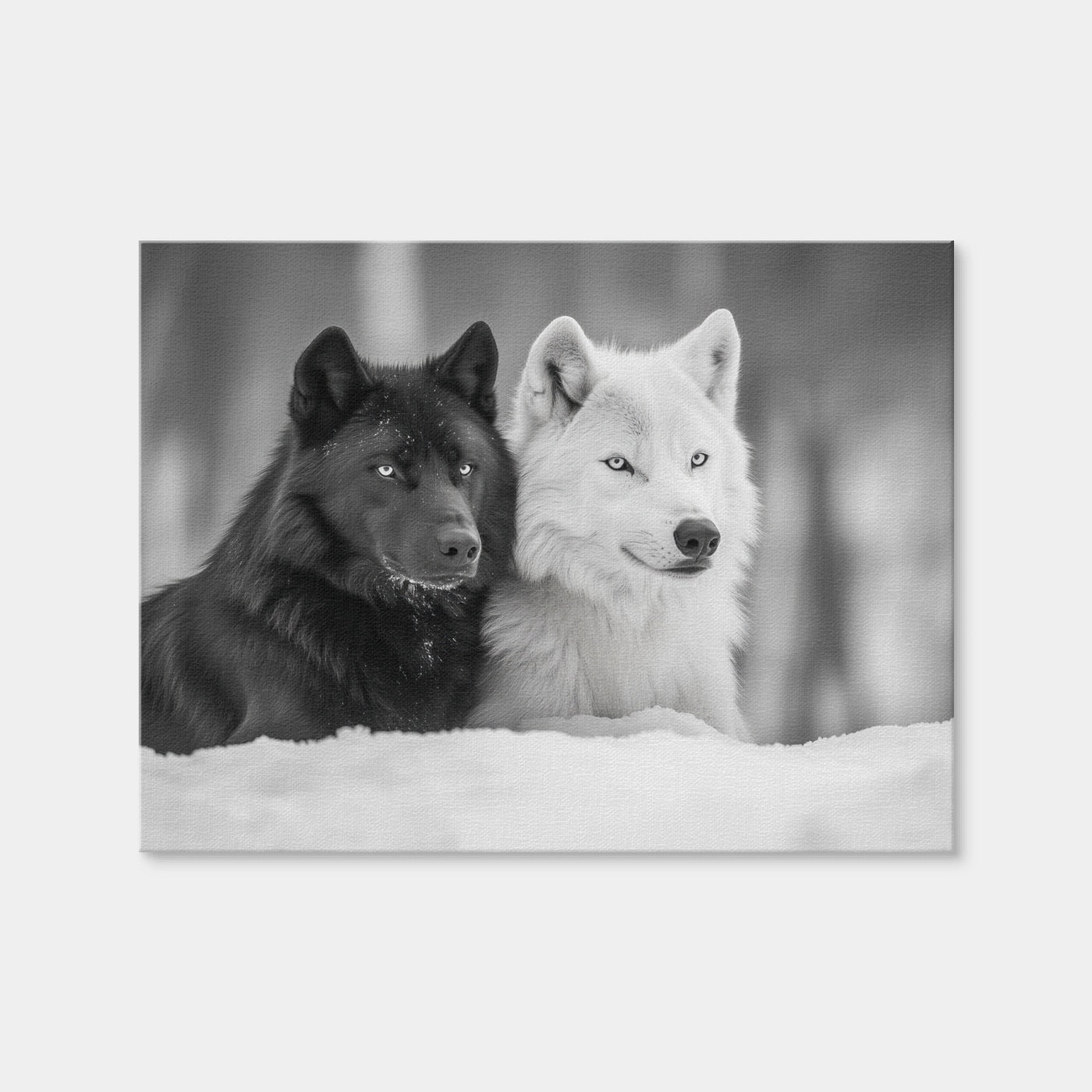 AUTO-MOCKUP WHITE | Black & White Wolves | 1 Piece | Gallery Wrap Canvas | group=4x3