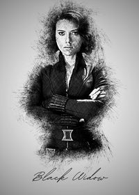 Black Widow Sketch Wall Art