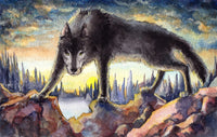 Black Wolf Painting Wall Art