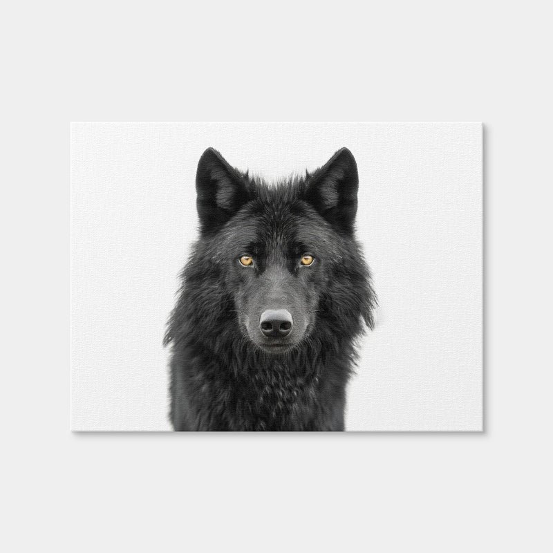 AUTO-MOCKUP WHITE | Black Wolf Portrait | 1 Piece | Gallery Wrap Canvas | group=4x3
