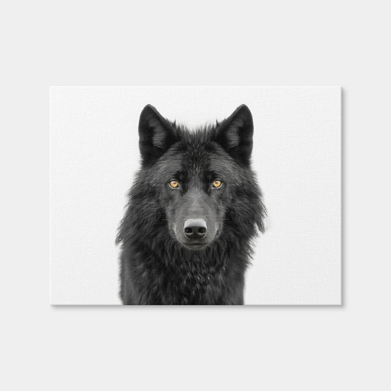 AUTO-MOCKUP WHITE | Black Wolf Portrait | 1 Piece | Gallery Wrap Canvas | group=4x3