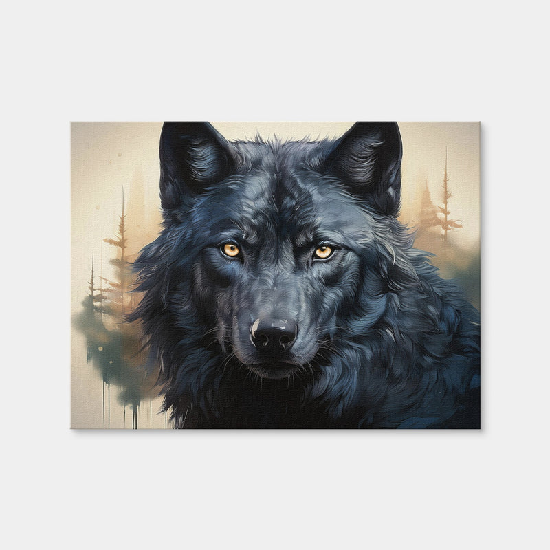 AUTO-MOCKUP WHITE | Black Wolf | 1 Piece | Gallery Wrap Canvas | group=4x3