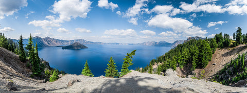 Blue Crater Lake Panorama Wall Art