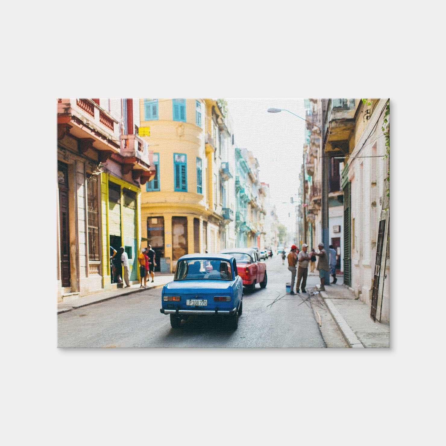 AUTO-MOCKUP WHITE | Blue Car in Cuba | 1 Piece | Gallery Wrap Canvas | group=4x3
