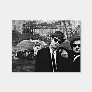 AUTO-MOCKUP WHITE | Blues Brothers Grayscale | 1 Piece | Gallery Wrap Canvas | group=4x3