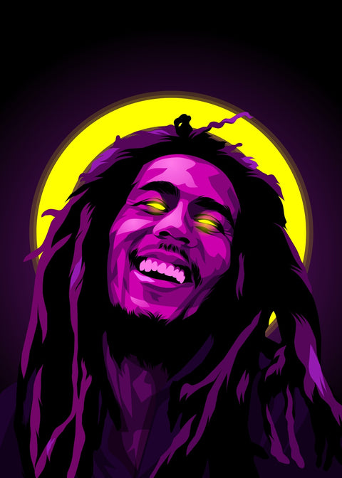 Bob Marley Purple Wall Art