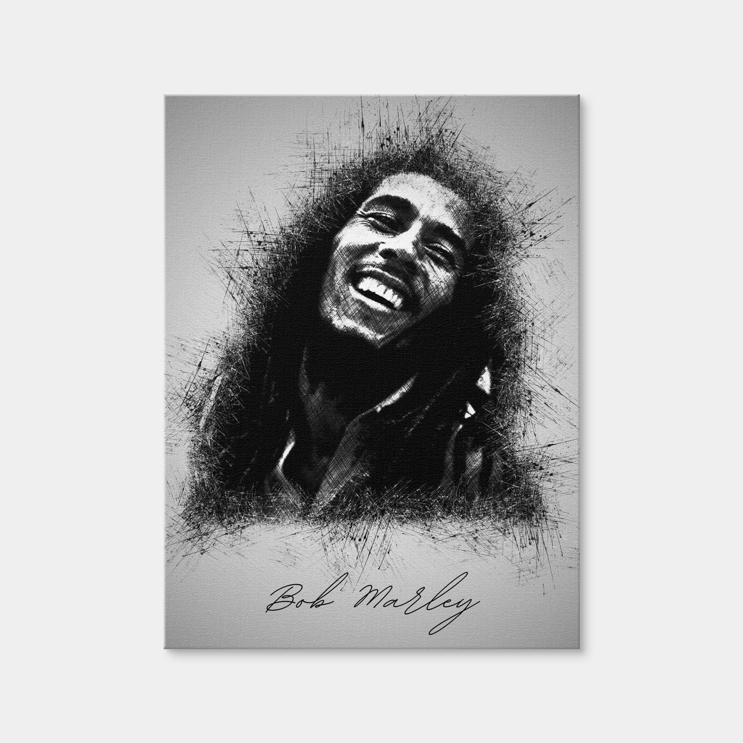 AUTO-MOCKUP WHITE | Bob Marley Sketch | 1 Piece | Gallery Wrap Canvas | group=3x4