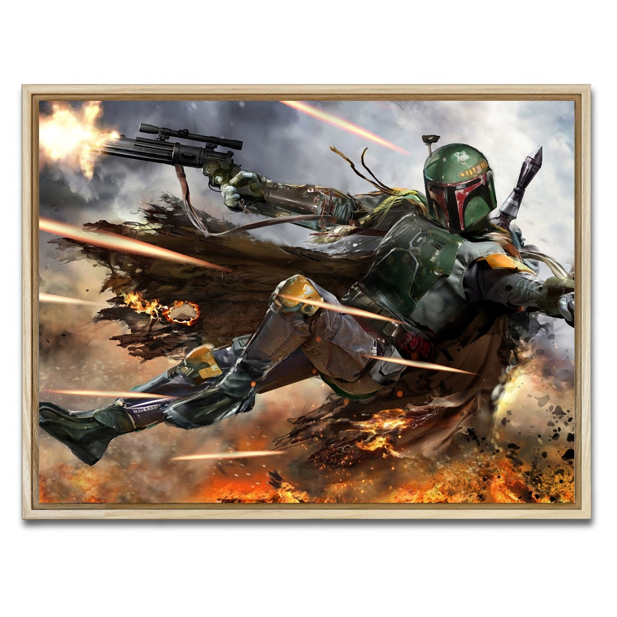 AUTO-MOCKUP WHITE | Boba Fett | 1 Piece | Natural Framed Canvas | group=4x3
