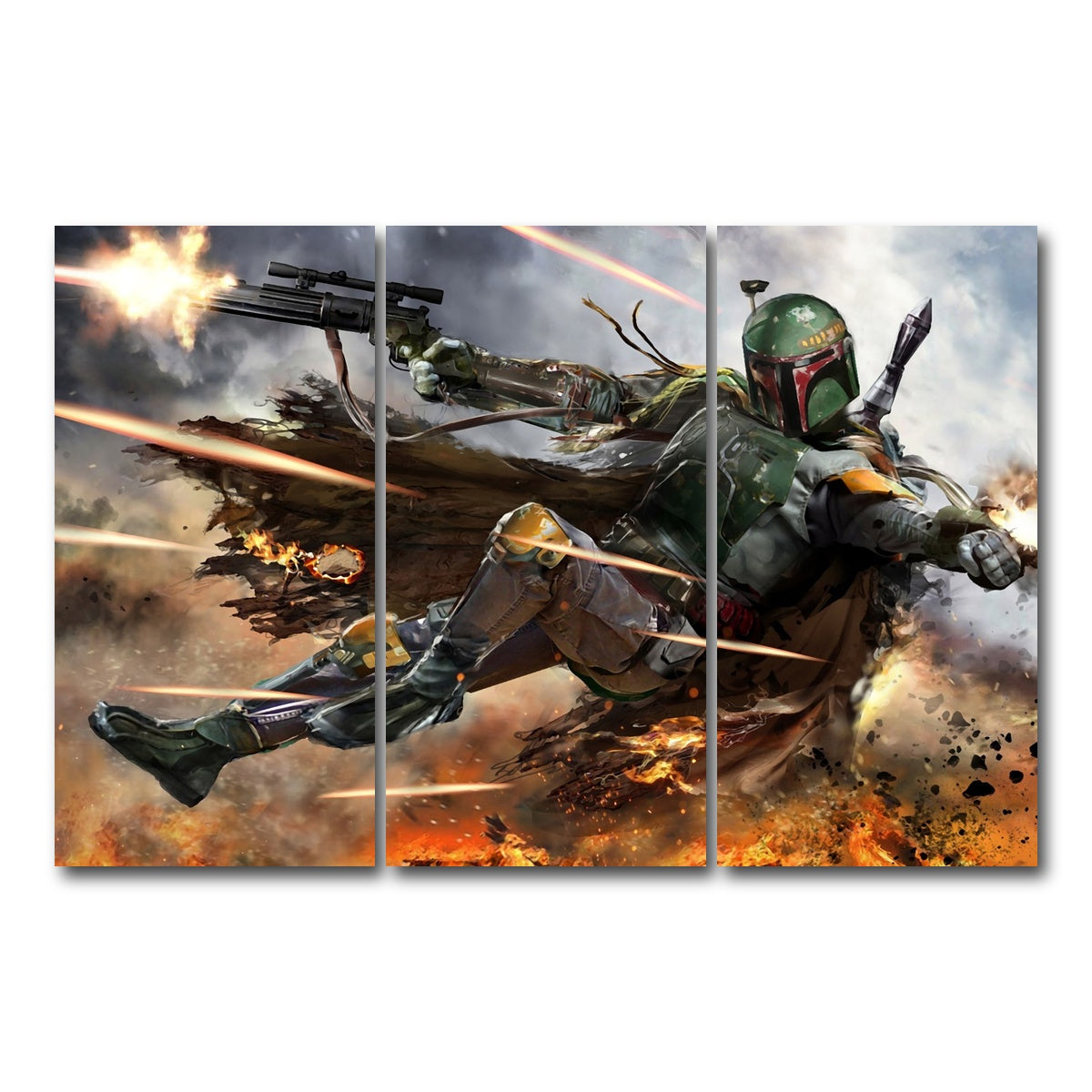 AUTO-MOCKUP WHITE | Boba Fett | 3 Piece | Gallery Wrap Canvas | group=12x24
