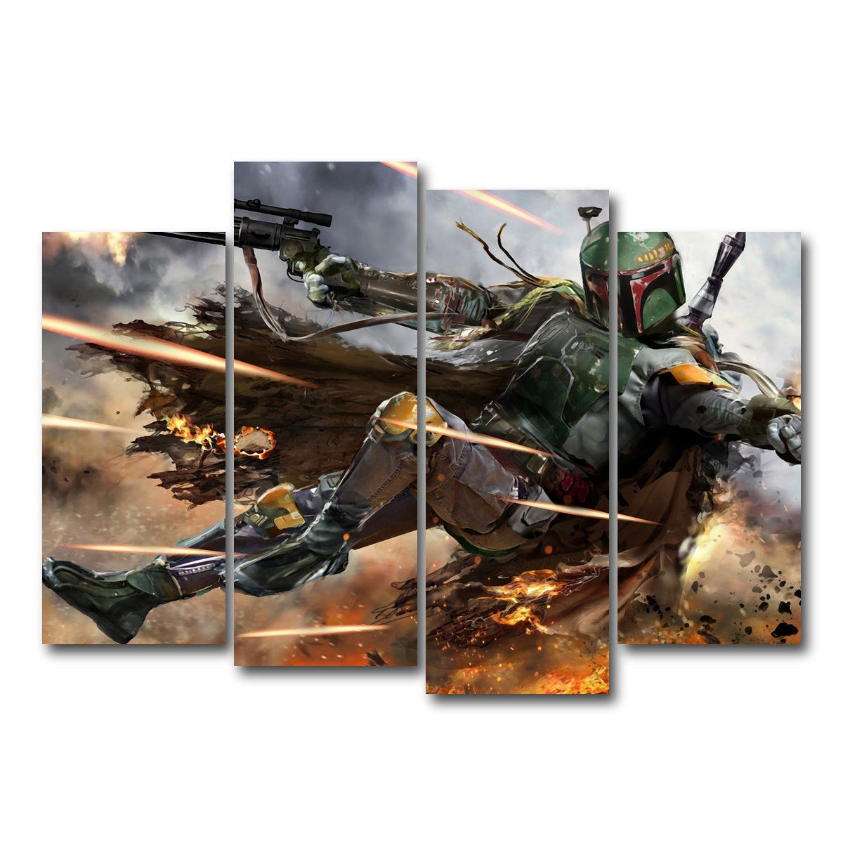 AUTO-MOCKUP WHITE | Boba Fett | 4 Piece | Gallery Wrap Canvas | group=4_normal