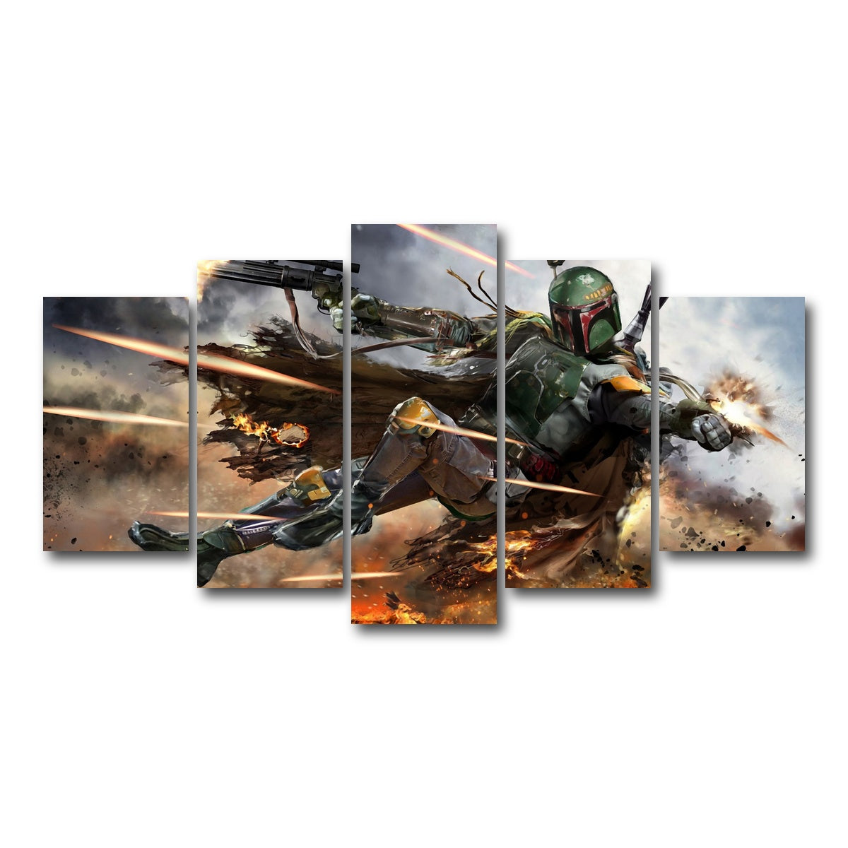 AUTO-MOCKUP WHITE | Boba Fett | 5 Piece | Gallery Wrap Canvas | group=5_normal