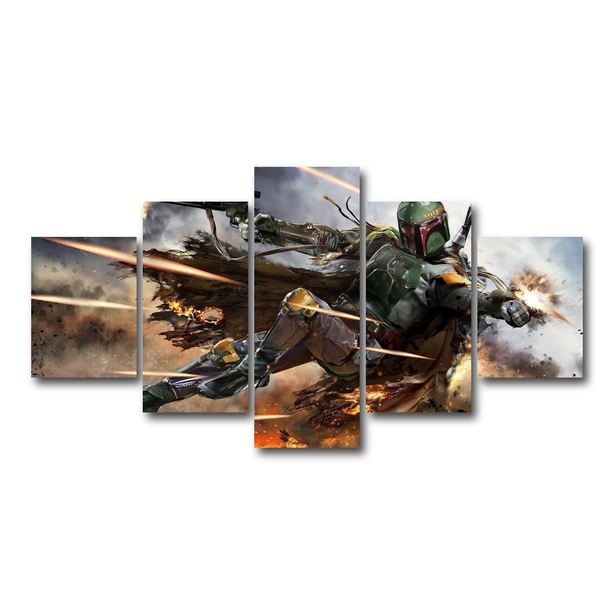 AUTO-MOCKUP WHITE | Boba Fett | 5 Piece | Gallery Wrap Canvas | group=5_short