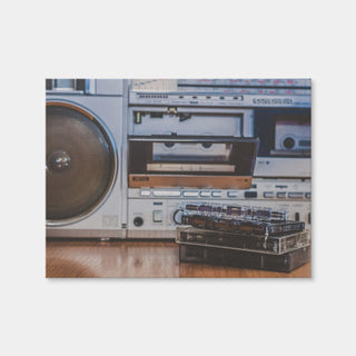 AUTO-MOCKUP WHITE | Boombox and Cassettes | 1 Piece | Gallery Wrap Canvas | group=4x3